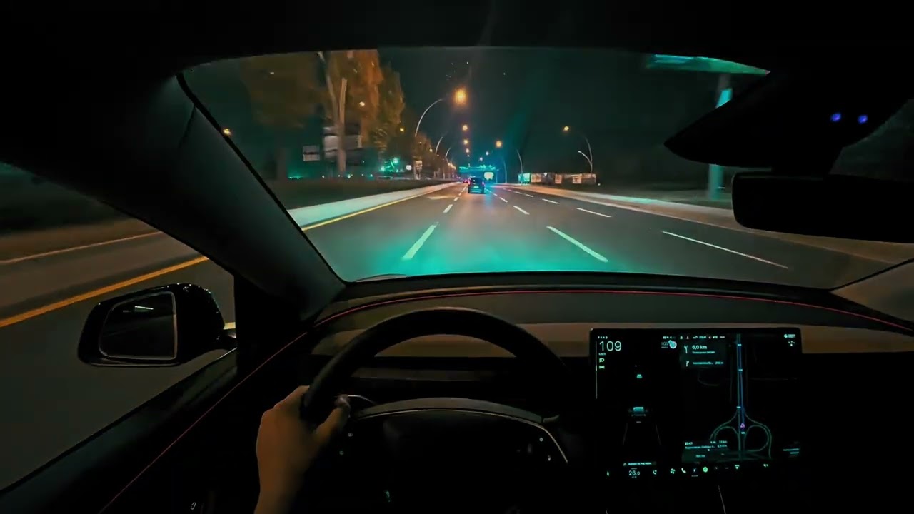 Tesla Model Y Juniper Night POV Drive (Relaxing, Charging, No Talking)