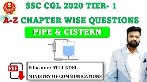SSC CGL 2020 TIER 1 ALL QUESTIONS | PIPE & CISTERN | SHORTEST SOLUTIONS