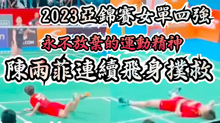 戴氏风采 2023亚锦赛女单四强陈雨菲奋战到最后一刻连续飞扑赢得现场掌声👏｜An seyoung vs Chen Yufei - 天天要闻