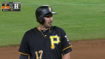 PIT@MIA: Joyce drives in two with line-drive double