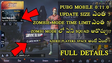 PUBG MOBILE 0.11.0 OFFICIAL UPDATE  IN TELUGU