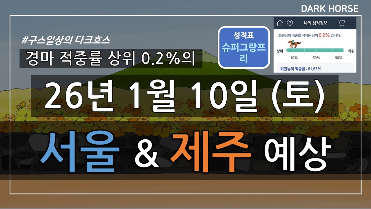 [구스일상 경마예상] 2026년 1월 10일 토요일 서울 제주 경마 예상