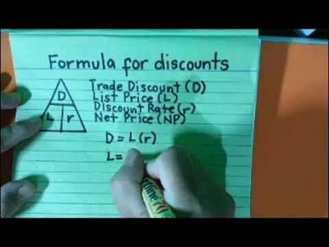 Formula for discounts(Trade Discount, List Price, Discount Rate and Net ...
