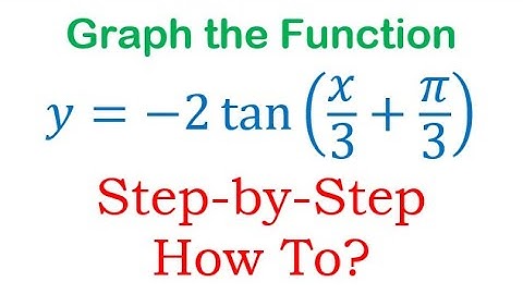How to Graph the Tangent Function y=-2 tan(x/2+pi/3) Step-by-Step Explanation