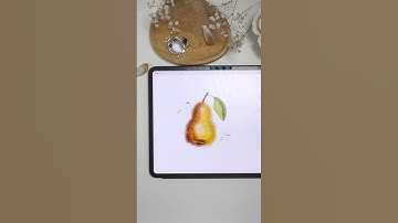 Easy Drawing in Procreate - Digital Watercolor Pear #shorts #procreate #drawing #watercolor #art