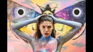 Shadia Elise Body Painted At The Hangar Los Angeles