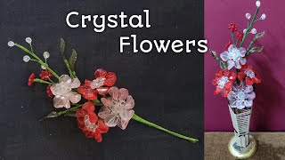 How To Make Crystal Beads Flower Diy Home Décor Ideas Flower Making Crystal Bouquet