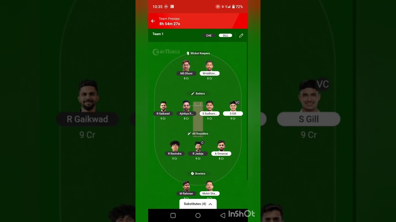 👑👑My 11 circle team CSK vs GT 🥰🥰👑👑