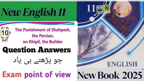 1st Year English New Book Chapter 10Question Answer|Class 11 English newSyllabus 2025| PTB new book