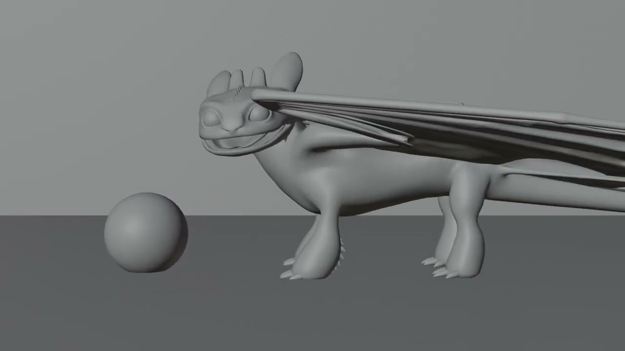 Toothless Playing With Ball Fan Animation in Blender | Blender 3.4