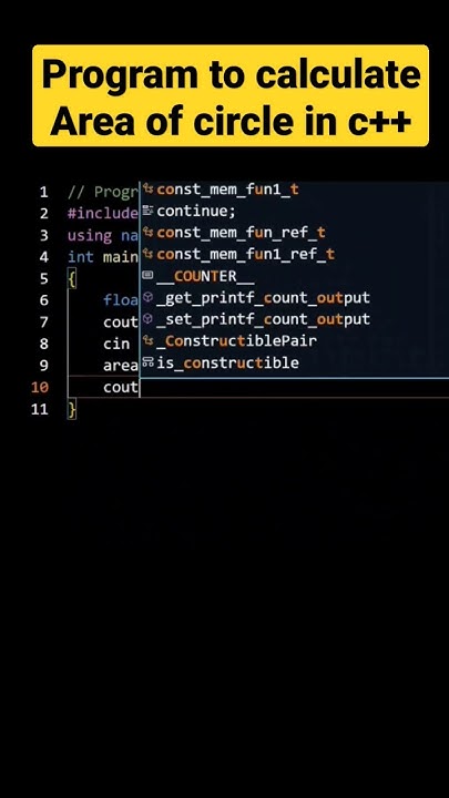 C++ program to calculate area of circle - YouTube