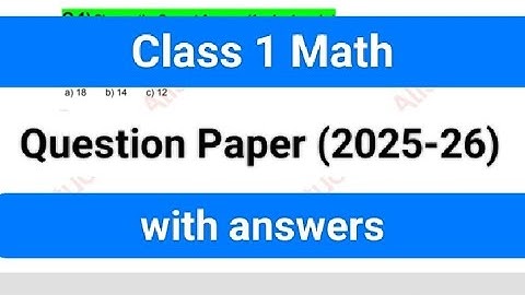 Class 1 Math 3rd Unit Test Question Paper with Answers (2025-26) | Class 1 Third Unit Test 