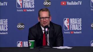 Nick Nurse Postgame Conference | Warriors vs Raptors Game 1 | NBA Finals 2019