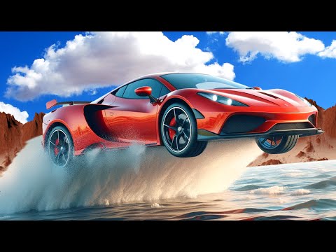 Using a SUPERCAR to Escape the FASTEST FLOOD on a Mountain in BeamNG Drive Mods!