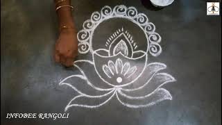 Deepam Rangoli || Friday Villaku Kolam || Freehand Muggulu || Friday Rangoli || Simple & Easy Kolam