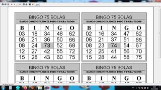 CARTONES DE BINGO   LICENCIA