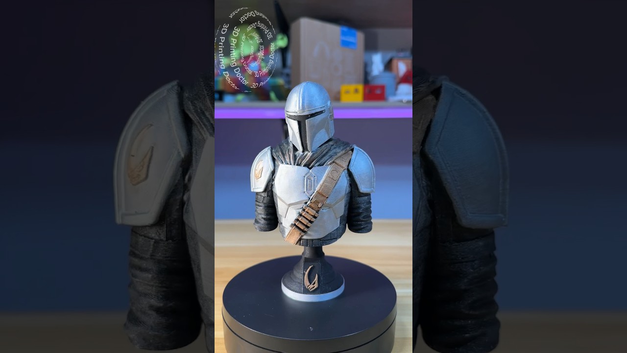 3D printed Mandalorian bust looks amazing even with my awful painting skills