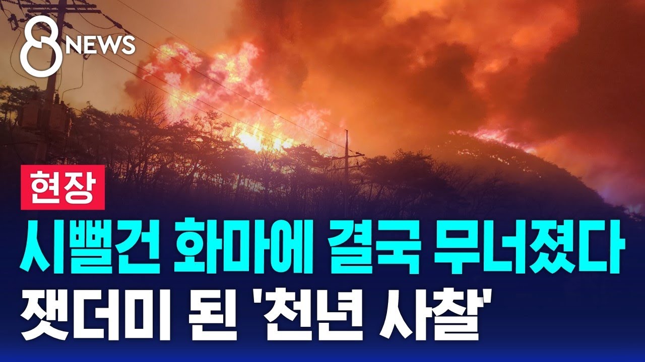 [현장] 시뻘건 화마에 결국…천년 사찰 '고운사' 완전히 불탔다 / SBS 8뉴스