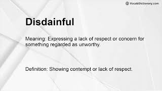 Disdainful Meaning