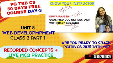 🔥WEB DEVELOPMENT CLASS 2 PART 1| UGC NET| GATE CS| ISRO | KVS |EMRS |TN SET EXAMS