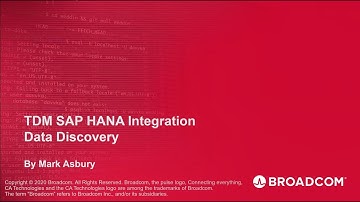 Test Data Manager with SAP HANA - Data Discovery