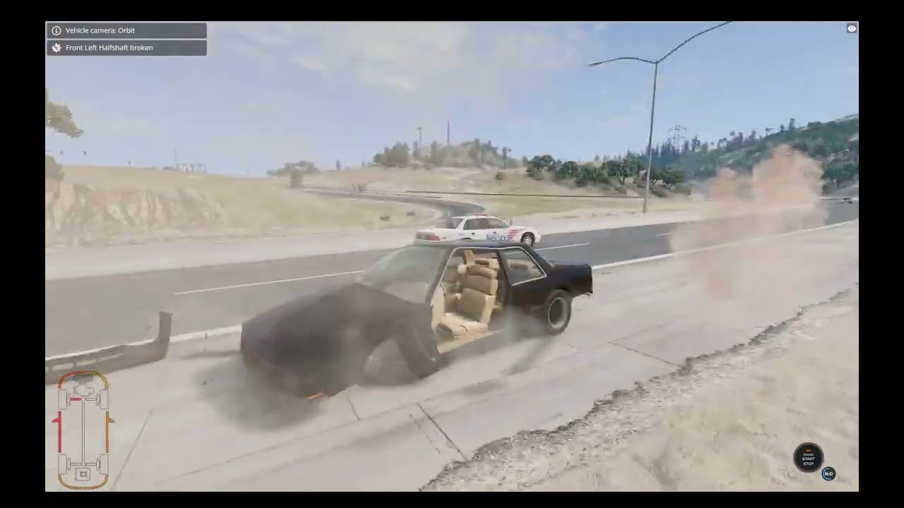 old school car in police chase