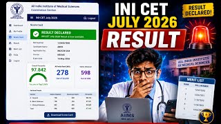INI CET July 2026 Session Result Out | Rank, Percentile, Merit List | Complete Details 