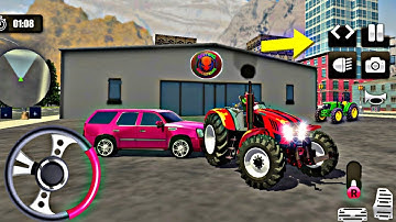 Real Tractor Pulling Simulator: Offroad | City Mod gameplay android | tractor car tochan game