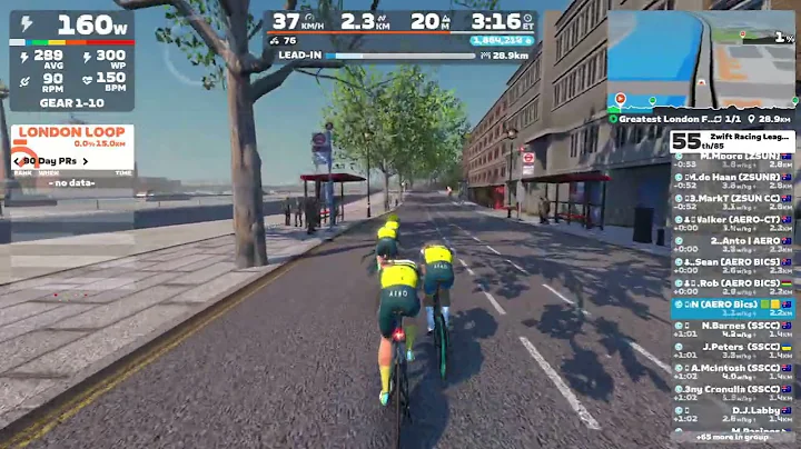 TTT: Zwift Racing League: City Showdown - Open Pink League Division 1 (C) on Greatest London Flat