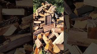The process of splitting wood using simple tools #shorts