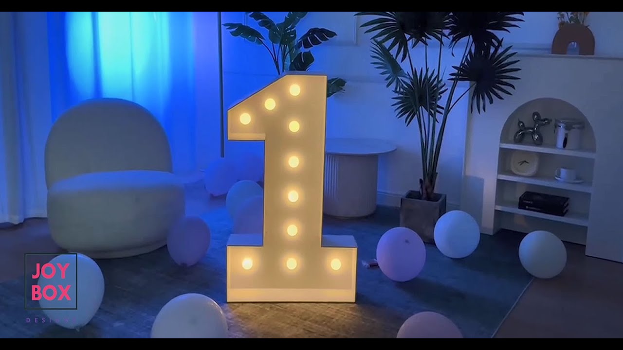 Number 1: 3FT Tall Marquee Light Up Number Tutorial From JoyBox