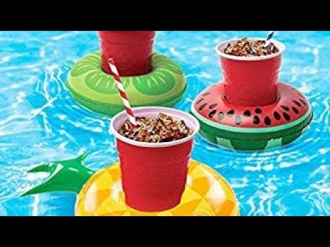 FUTUREPLUSX Inflatable Drink Holder, 8PCS Fruit Inflatable Cup Holders Drink Pool Floats Inflatable Floating C