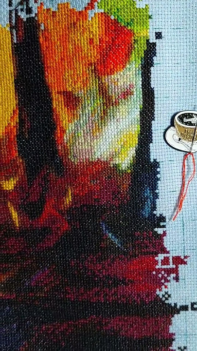 Started this with #yettocomebts. Now on page 2/40 with #dreamersjungkook #manifest2025 #crossstitch