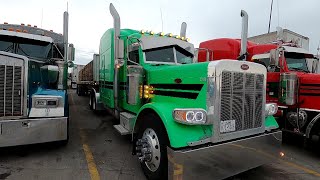 Green Peterbilt 389 Truck Parked At Iowa 80 Truck Stop