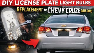DIY license plates ( tags ) light bulbs replacement for Chevy Cruze 2011-2016 easy and fast