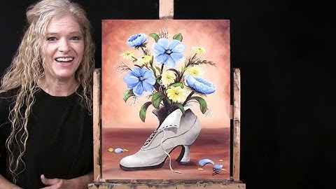 Learn How to Draw & Paint "BOOT BOUQUET" with Acrylic -Paint and Sip at Home - Still Life Art Lesson