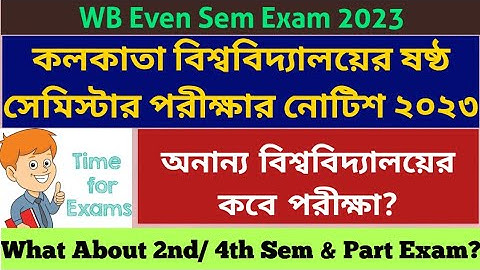 Calcutta University UG Exam Notice 2023: CU 2nd/4th/6th Sem & Part Exam 2023: WB Even Sem Exam 2023
