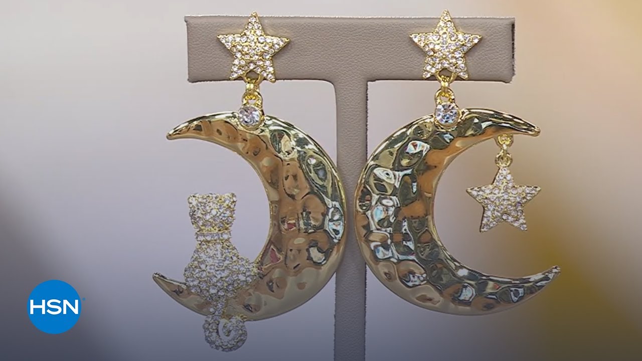 Серьги Heidi Daus Moon Age Dreams Pavé Crystal Cat Earrings | HSN