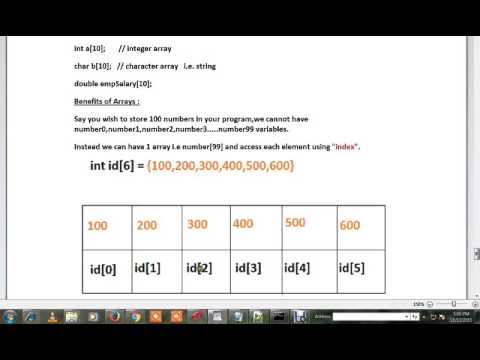 C PROGRAM TUTORIAL ARRAY EXAMPLE DEMO