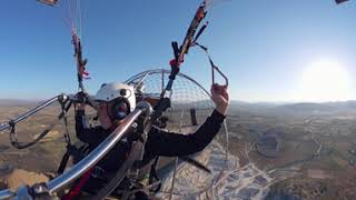Valle del Carche, de Pinoso a Caballusa y Cañada del trigo en paramotor. De Alicante a Murcia.