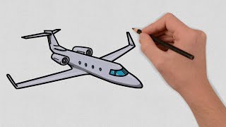How to draw a Private Jet Step by Step | Easy Private Jet Drawing Lesson | Drawing Tutorial