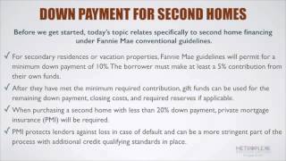 second home purchase down payment
