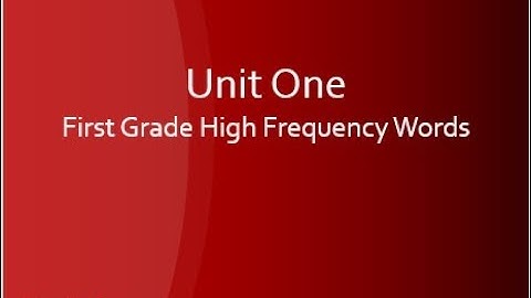 Reading Wonders Unit 1 First Grade HFW