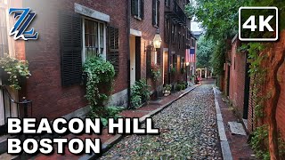 [4K] Walking around Beacon Hill, Boston