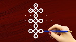 Wonderful & creative sikku kolam designs with 7×1 dots || simple & easy  melika muggulu