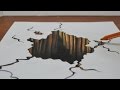 Drawing a 3D Hole - Trick Art on Paper