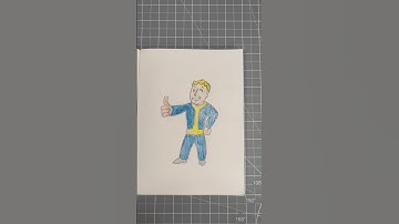 Drawing Vault Boy from the FALLOUT #fallout #shorts #art