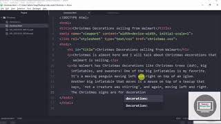 Christmas Webpage HTML Part 1