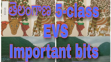 Telangana 5th class science/evs important bits /Tet +trt evs important bits