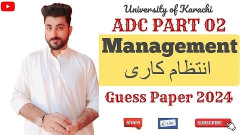 Management Guess Paper | ADC Part 02 | ADC Exams 2024 | Aamir Nazir